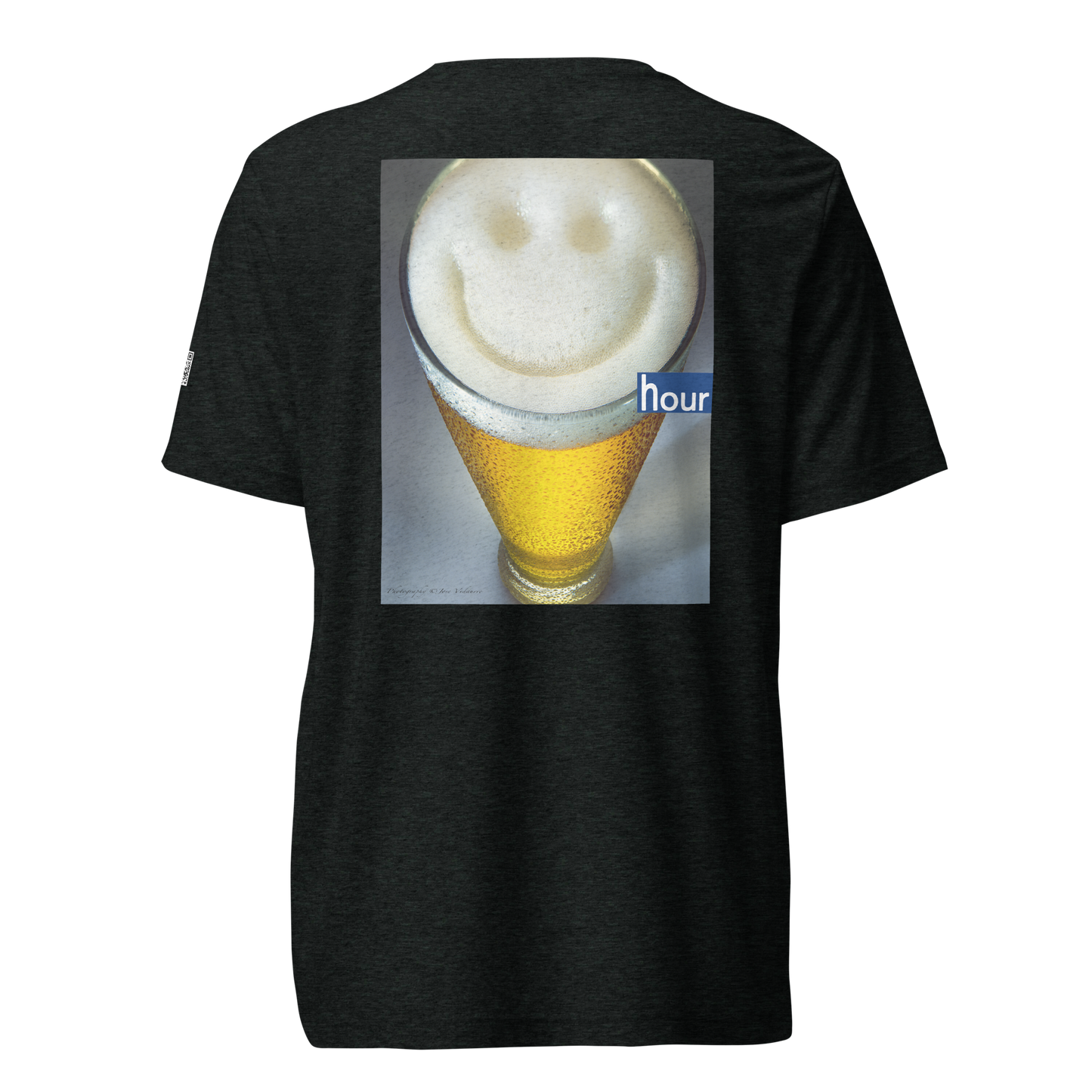 Beer Toast on front/Happy Hour on back - Choose From 5 Different Colors - Tri-Blend Bella 3413 short sleeve t-shirt