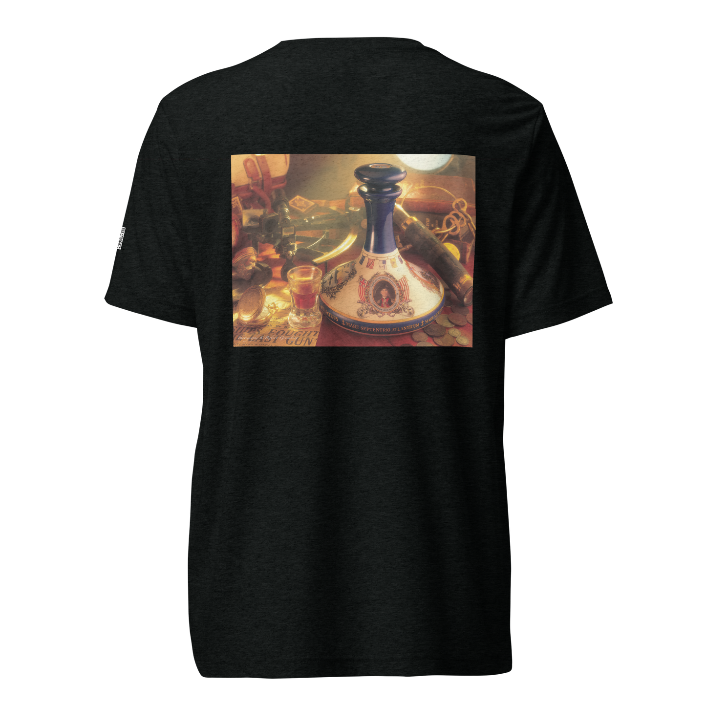 Pussers Rum Decanter - Black - Tri-Blend Bella 3413 short sleeve t-shirt