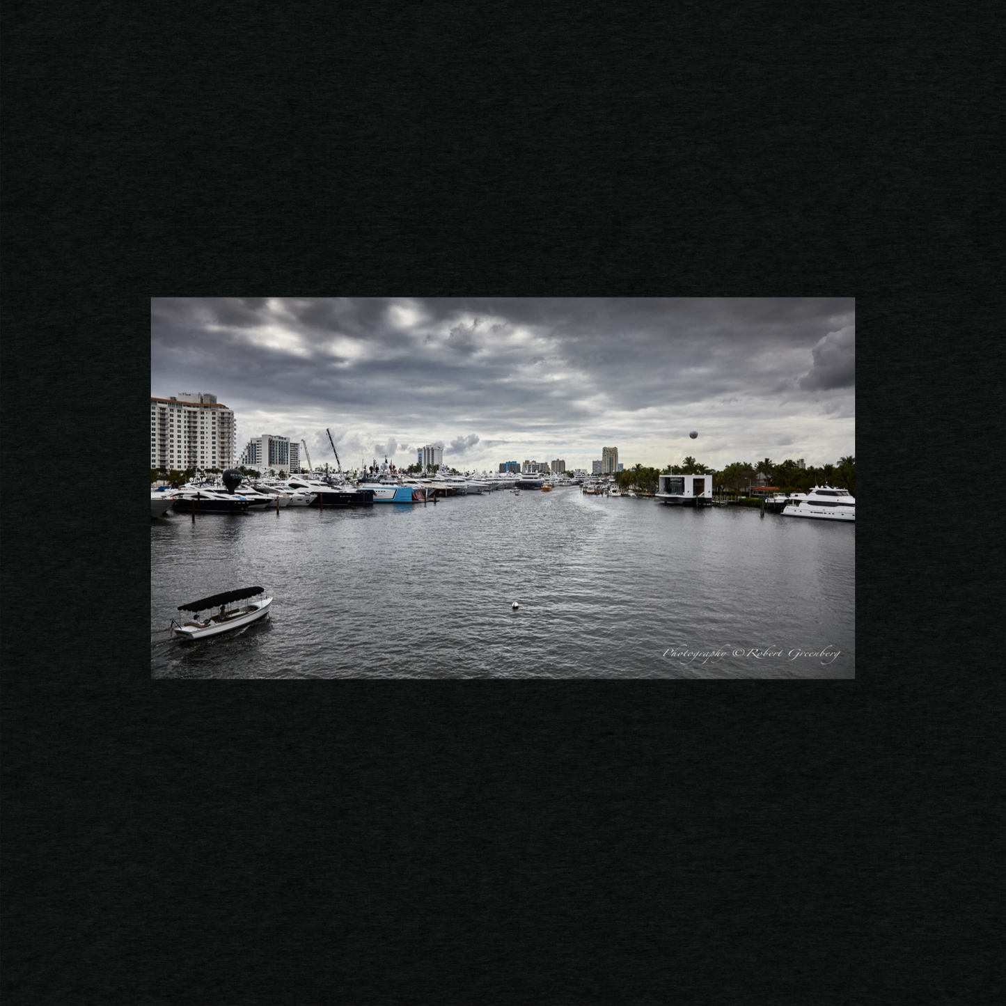 2019 FLIBS Boat Show - Solid Black Tri-Blend Bella 3413 T-Shirt