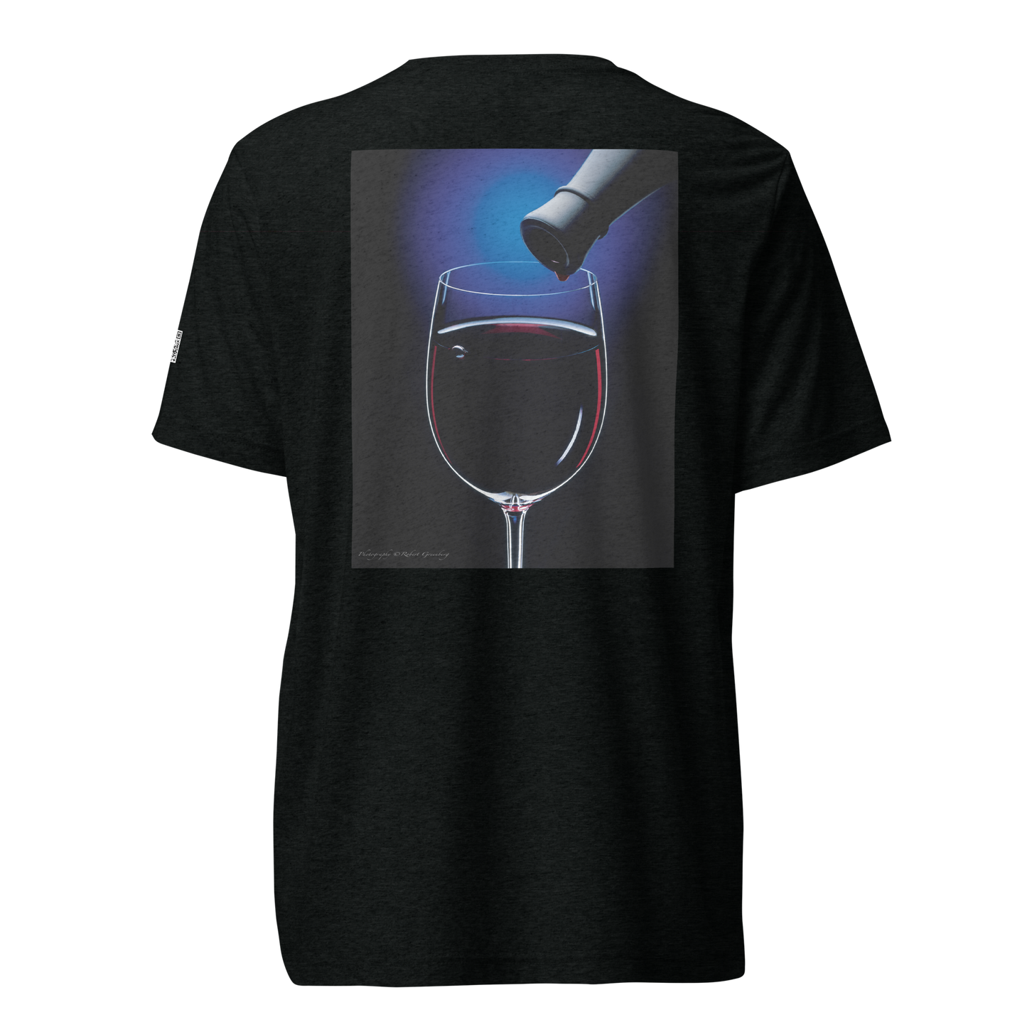 Wine Glass on Black - Tri-Blend Bella 3413 Short sleeve t-shirt