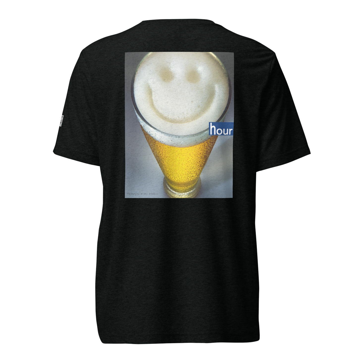 Beer Toast on front/Happy Hour on back - Choose From 5 Different Colors - Tri-Blend Bella 3413 short sleeve t-shirt