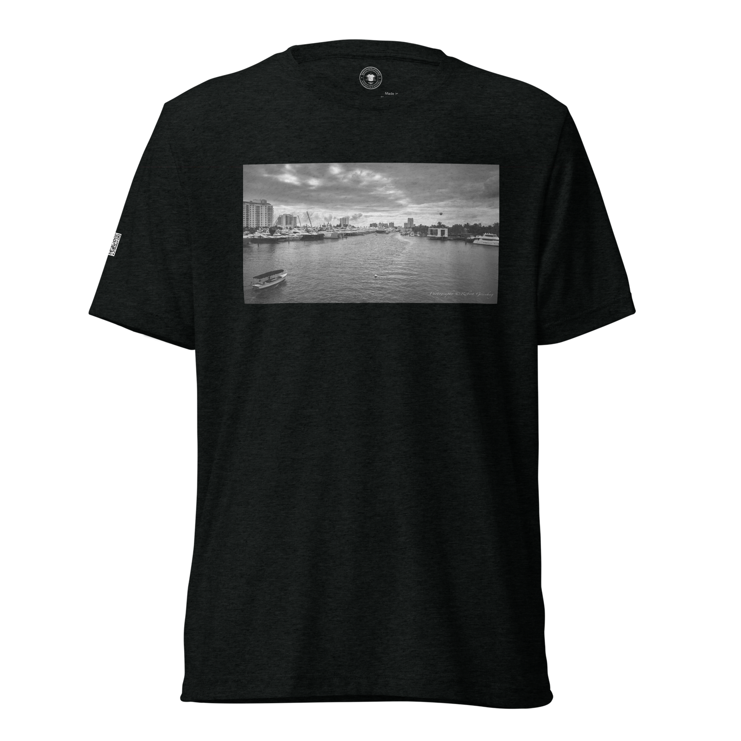 2019 FLIBS Boat Show - Solid Black Tri-Blend Bella 3413 T-Shirt