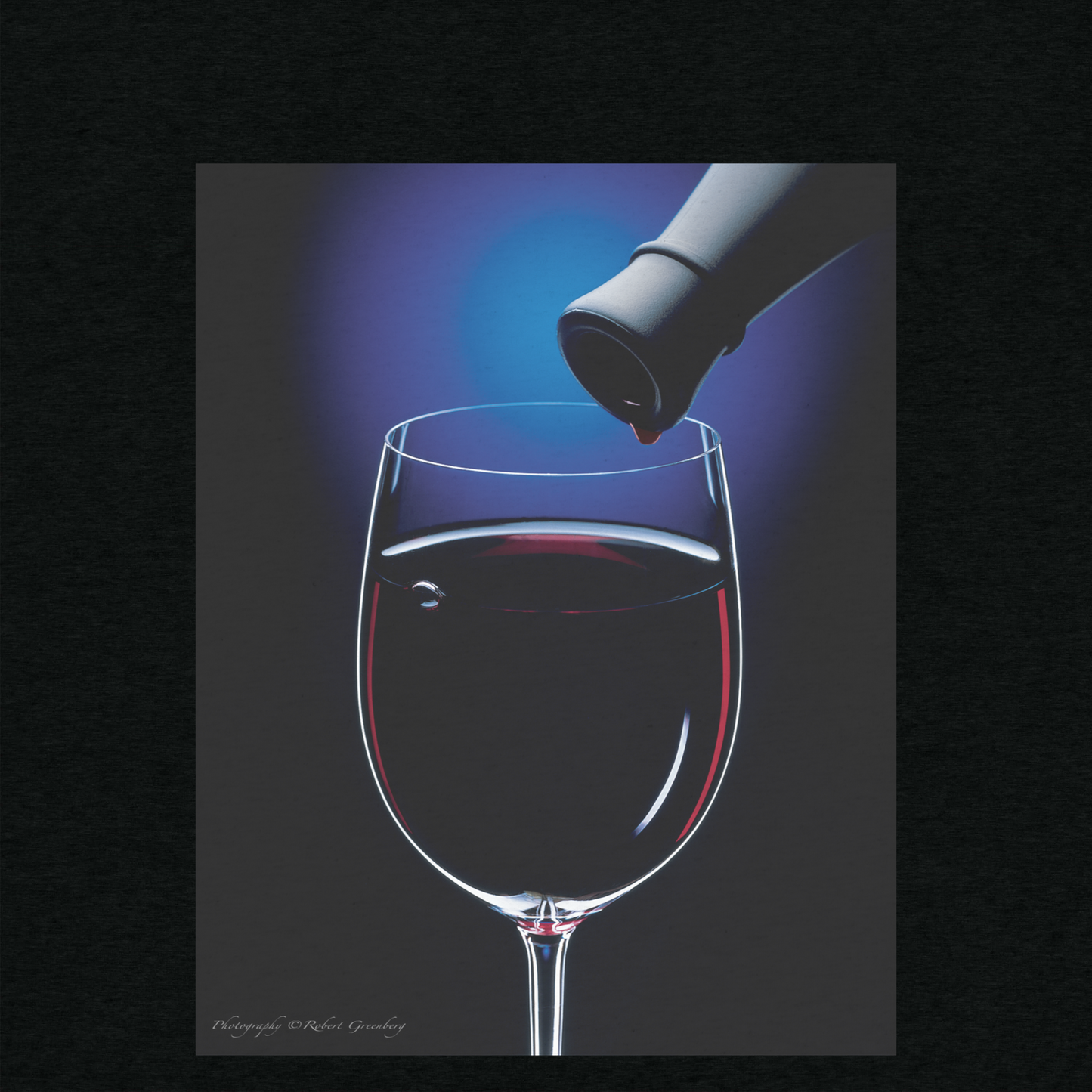 Wine Glass on Black - Tri-Blend Bella 3413 Short sleeve t-shirt