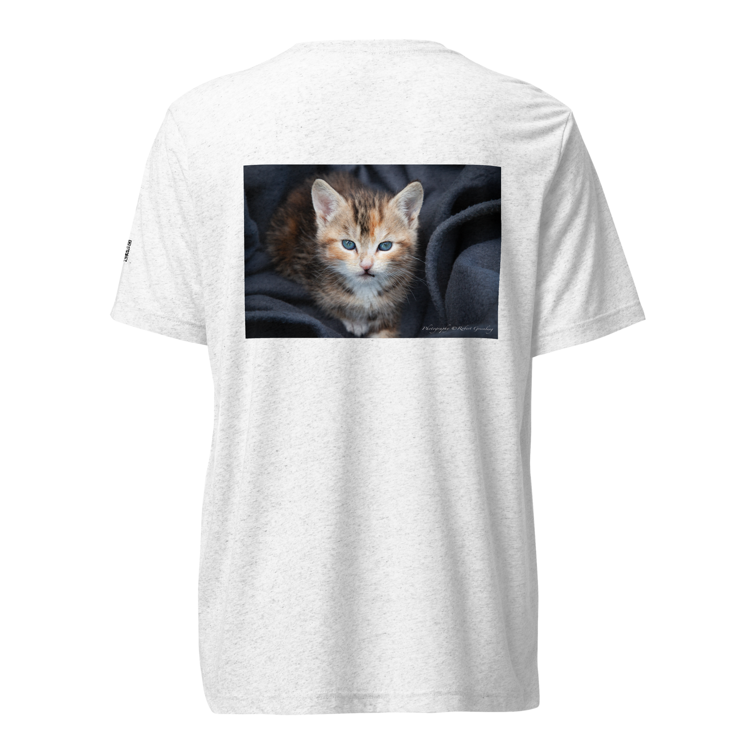 Kitten on White - Tri-Blend Bella 3413 Short sleeve t-shirt