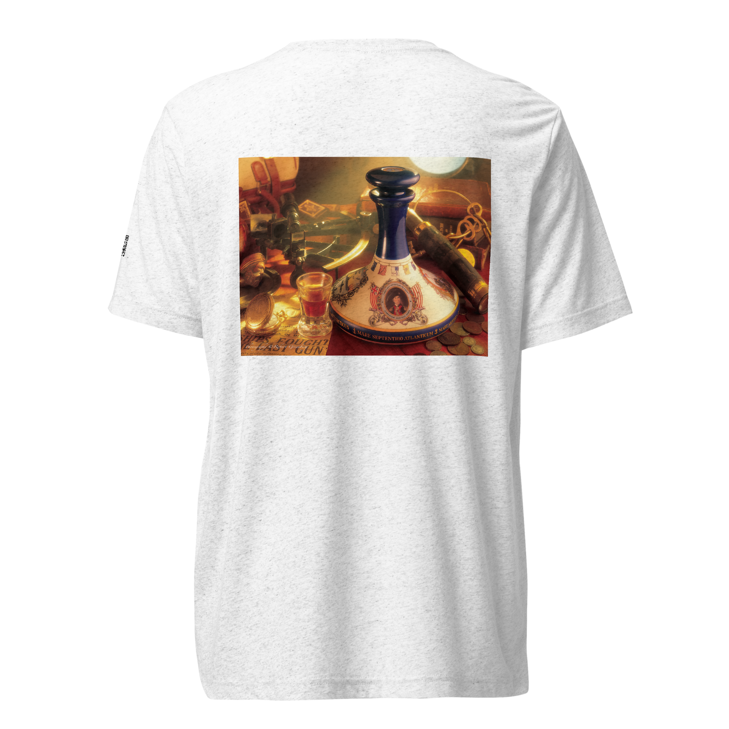 Pussers Rum Decanter - White - Tri-Blend Bella 3413 short sleeve t-shirt