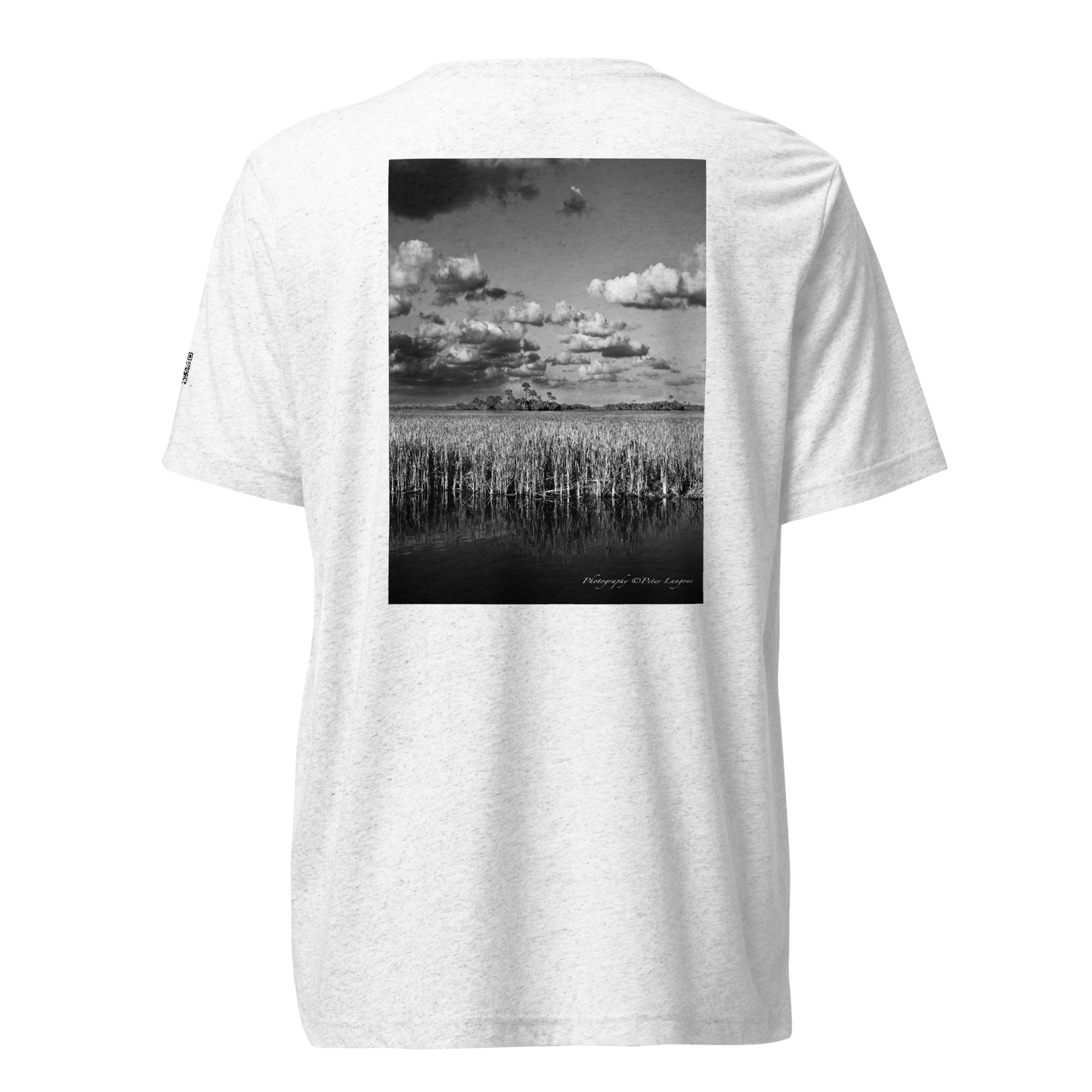 Everglades on Front & Back - White - Tri-Blend Bella 3413 Short sleeve t-shirt