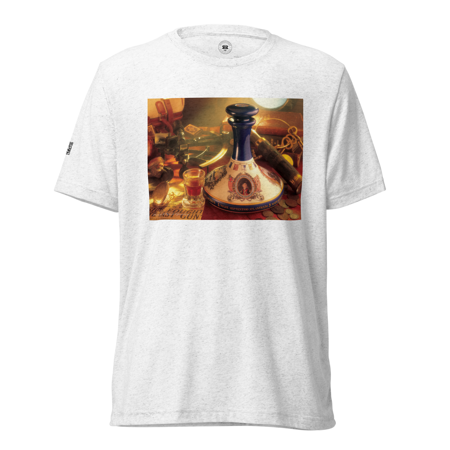 Pussers Rum Decanter - White - Tri-Blend Bella 3413 short sleeve t-shirt