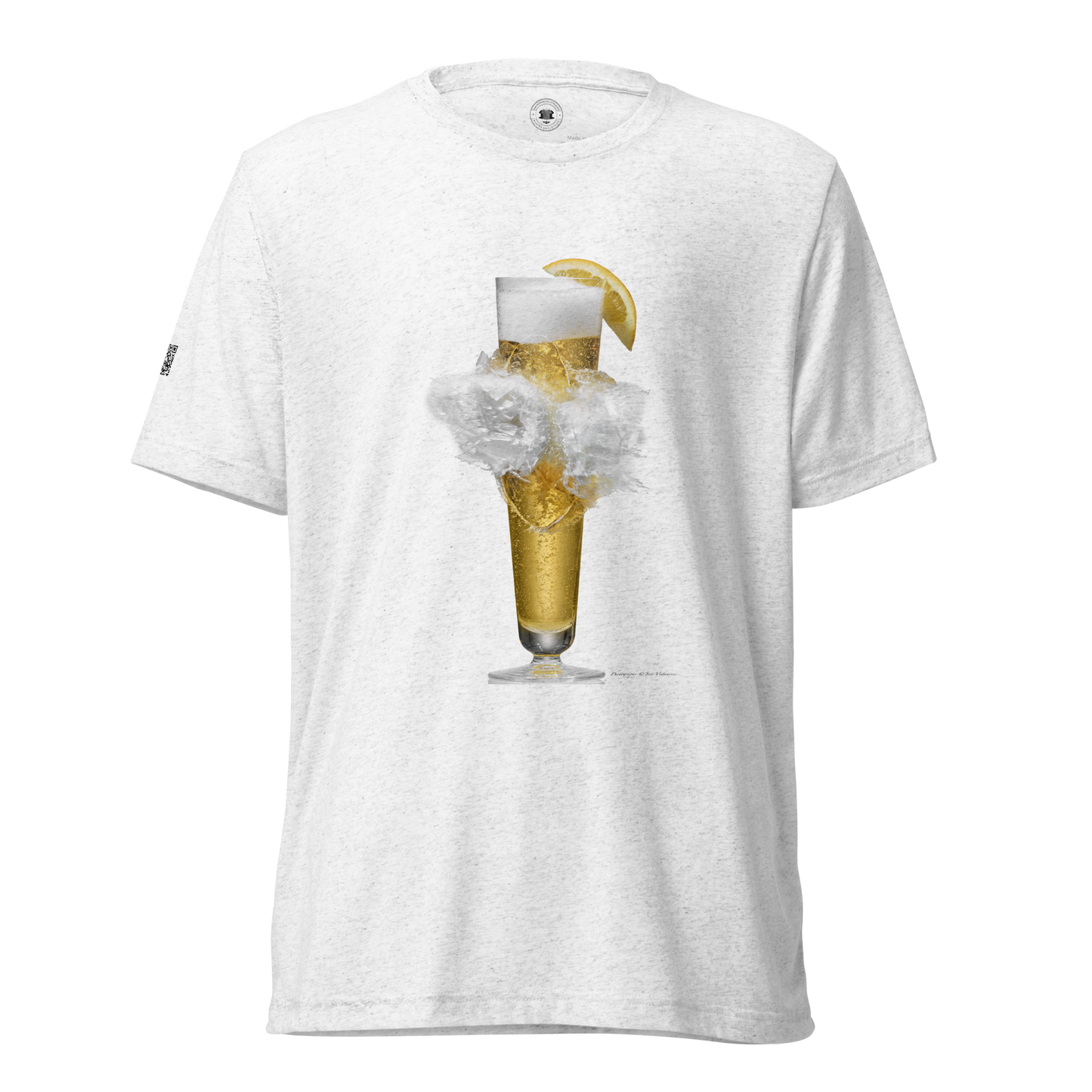 Single Beer on front/Triple Beer on back - White - Tri-Blend Bella 3413 short sleeve t-shirt