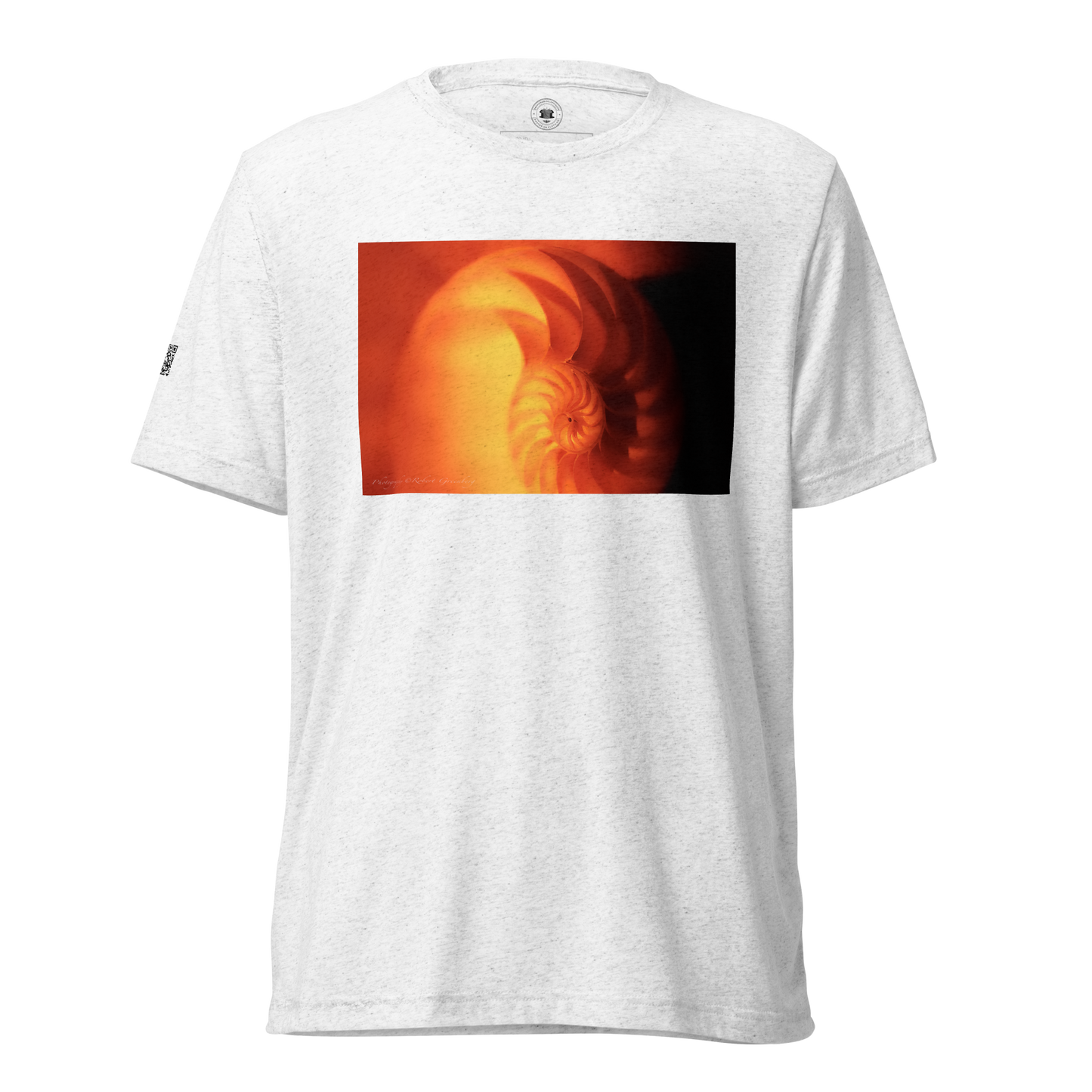Nautilus Shell - White - Tri-Blend Bella 3413 short sleeve t-shirt