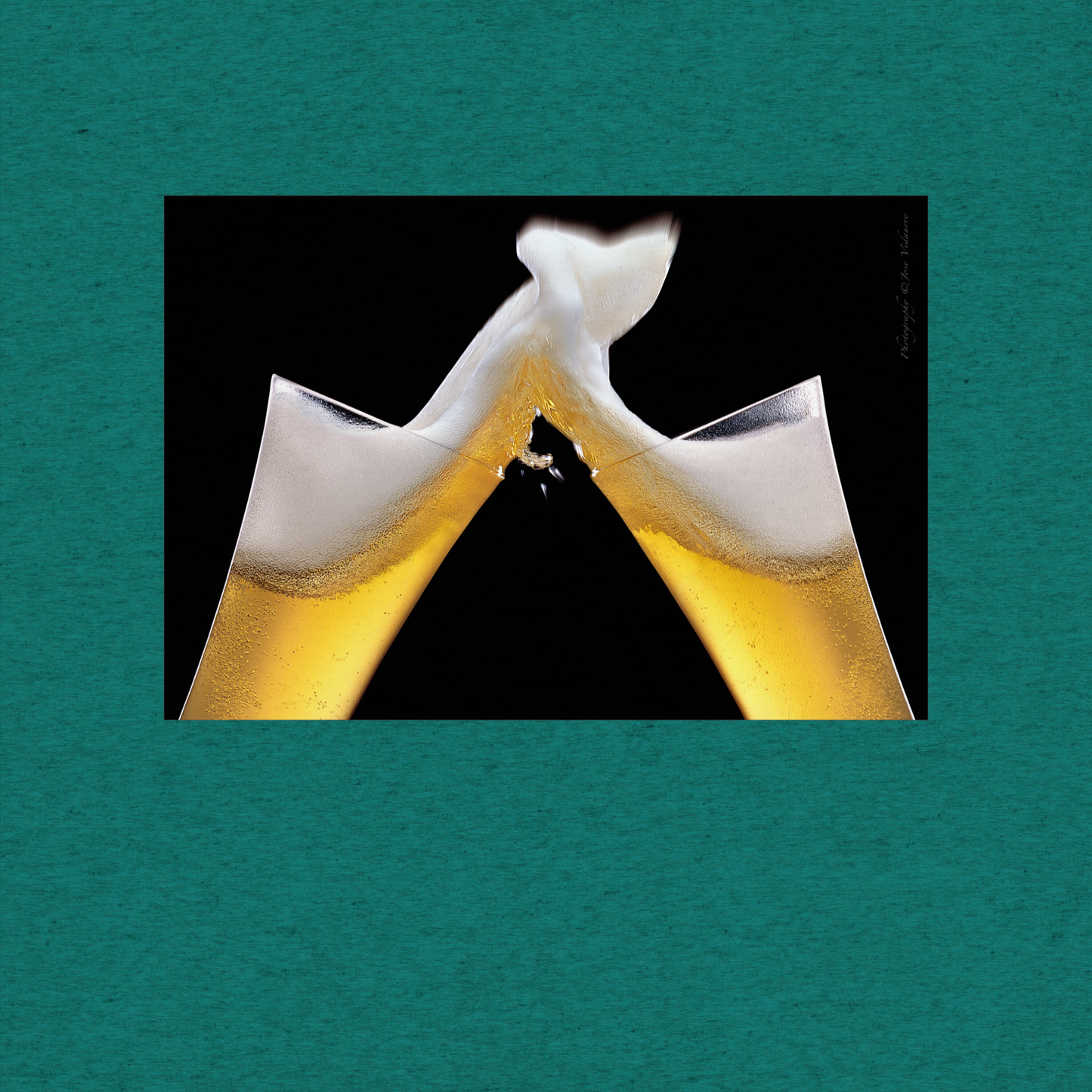 Beer Toast on front/Happy Hour on back - Choose From 5 Different Colors - Tri-Blend Bella 3413 short sleeve t-shirt