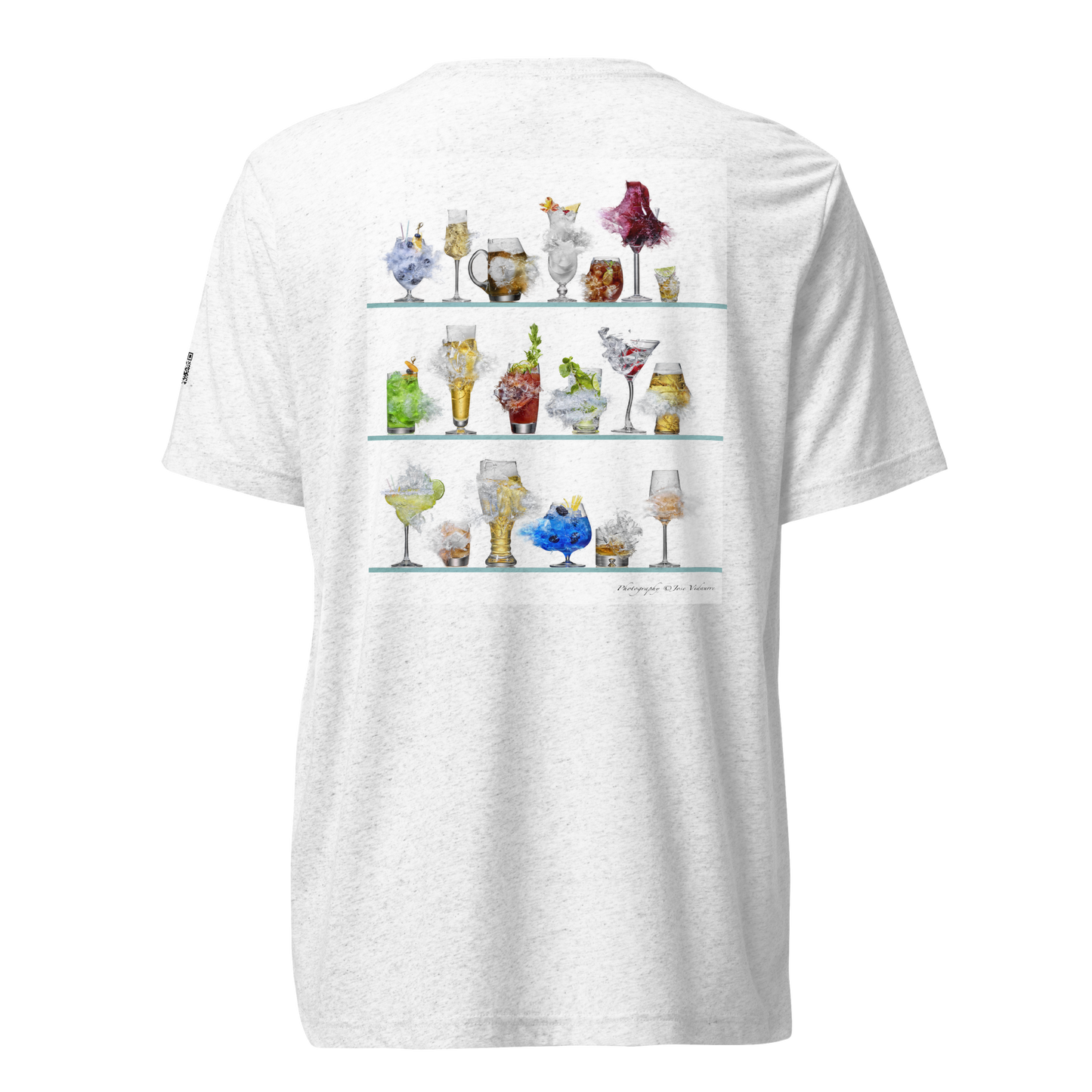 Blue Drink on front/All Drinks on back - White - Tri-Blend Bella 3413 short sleeve t-shirt