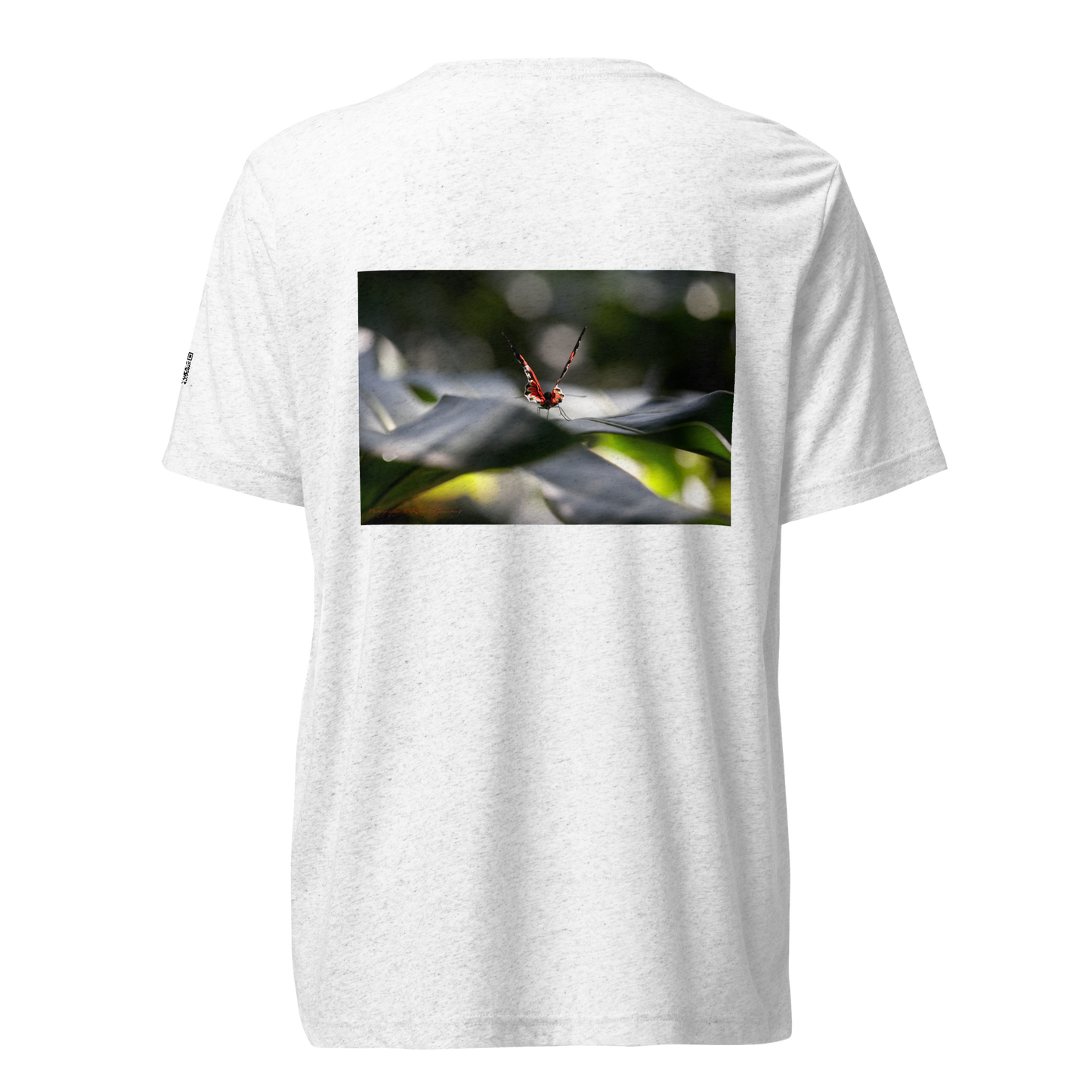 Different Butterflies front & back - White - Tri-Blend Bella 3413 short sleeve t-shirt