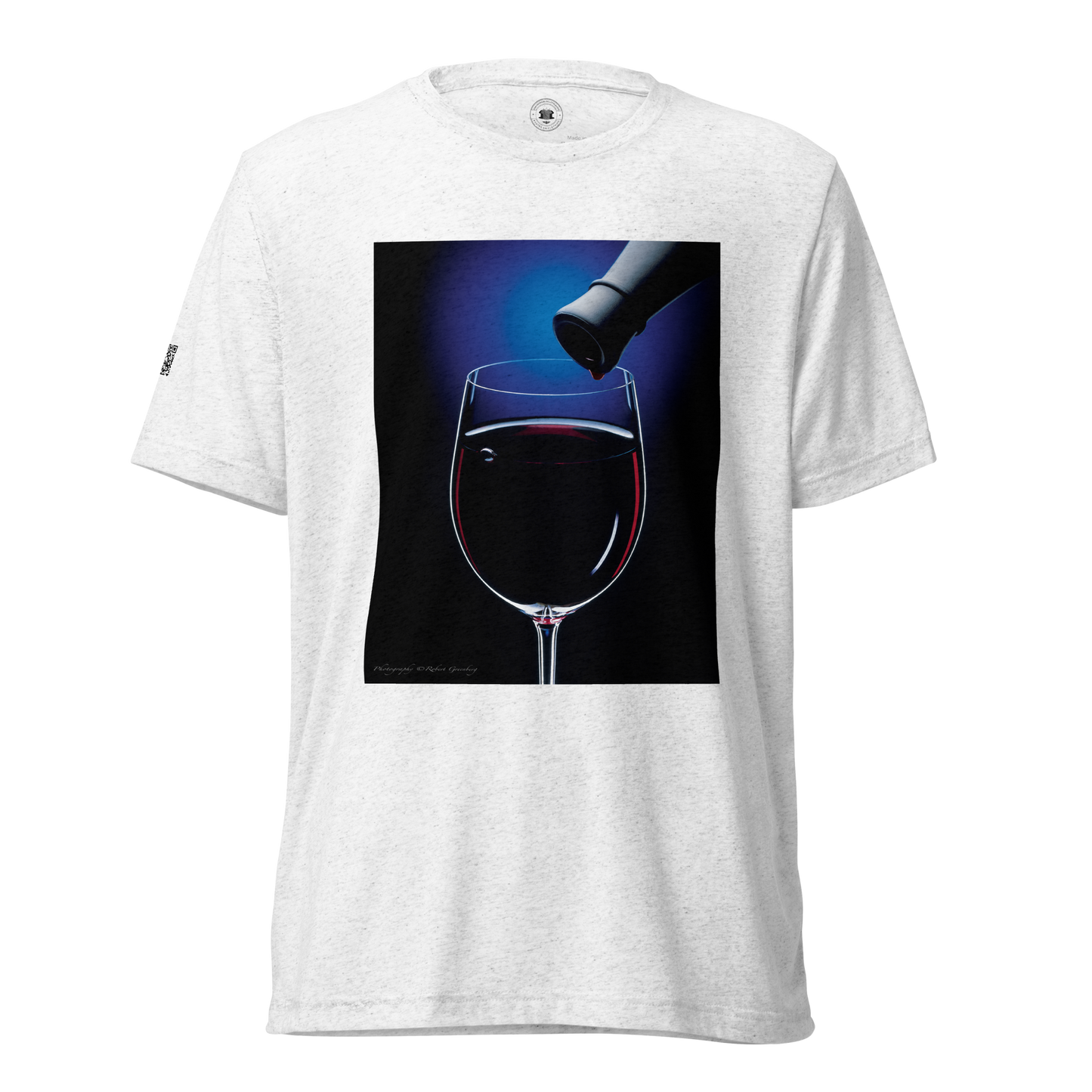 Wine Glass on White - Tri-Blend Bella 3413 Short sleeve t-shirt