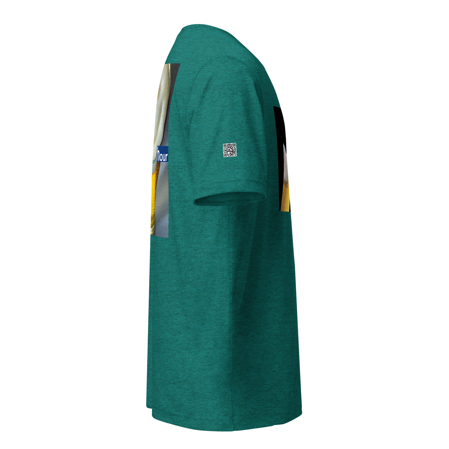Beer Toast on front/Happy Hour on back - Choose From 5 Different Colors - Tri-Blend Bella 3413 short sleeve t-shirt